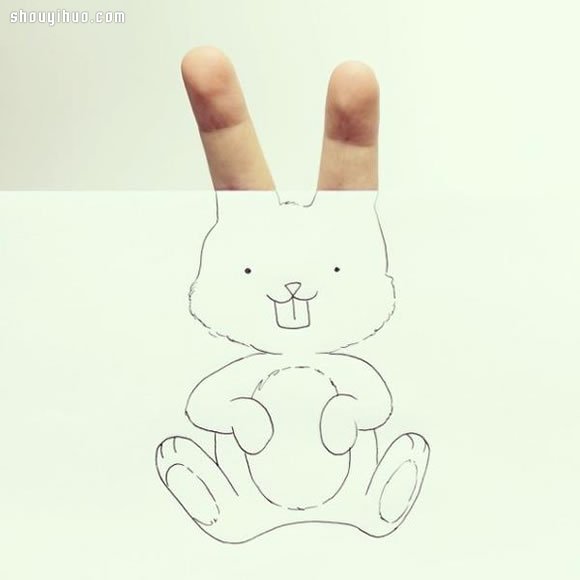 手指與簡單插畫結(jié)合 DIY俏皮好玩的畫作 -  itrip.net.cn