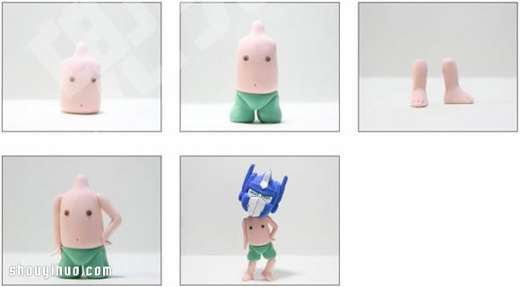擎天柱/戴面具小男孩軟陶粘土公仔手工制作 -  itrip.net.cn
