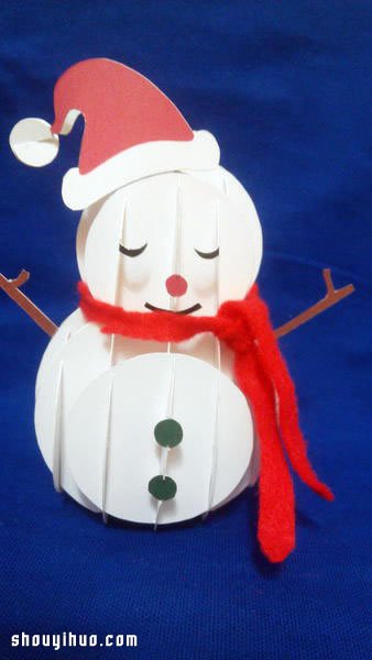 立體紙雕圣誕雪人DIY手工制作圖解教程 -  itrip.net.cn