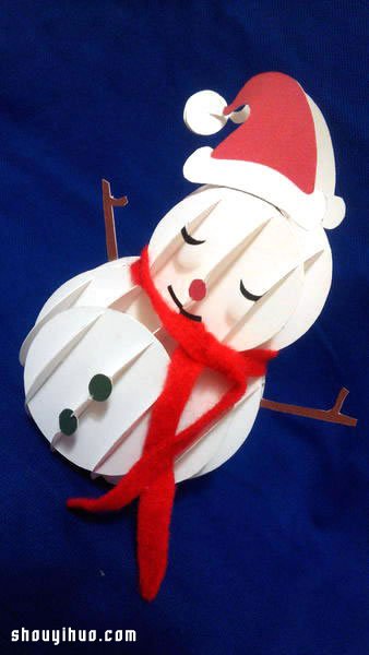 立體紙雕圣誕雪人DIY手工制作圖解教程 -  itrip.net.cn