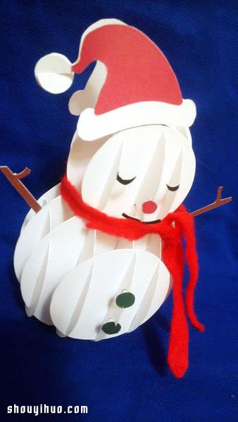 立體紙雕圣誕雪人DIY手工制作圖解教程 -  itrip.net.cn