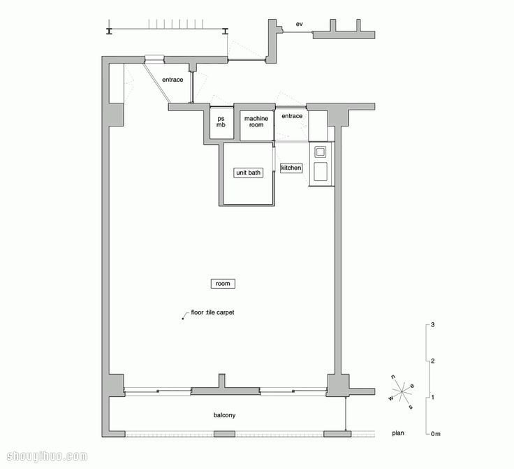 分區(qū)+平行視線 充分利用空間單身公寓裝修 -  itrip.net.cn