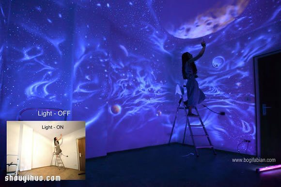 神奇的墻面夜光彩繪 關(guān)燈就變成奇幻世界！ -  itrip.net.cn