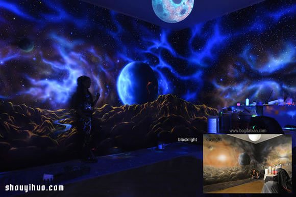 神奇的墻面夜光彩繪 關(guān)燈就變成奇幻世界！ -  itrip.net.cn