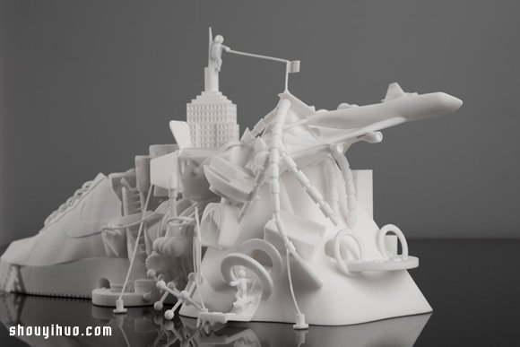 以Nike AF1為靈感打造尼龍材質(zhì)3D概念雕塑 -  itrip.net.cn