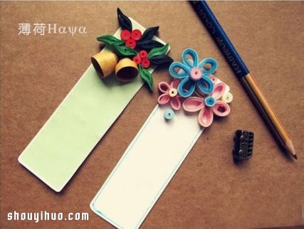 超漂亮的手工卷紙衍紙花朵書簽作品 -  itrip.net.cn