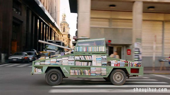 舊車改裝成坦克車 化身移動圖書館 -  itrip.net.cn