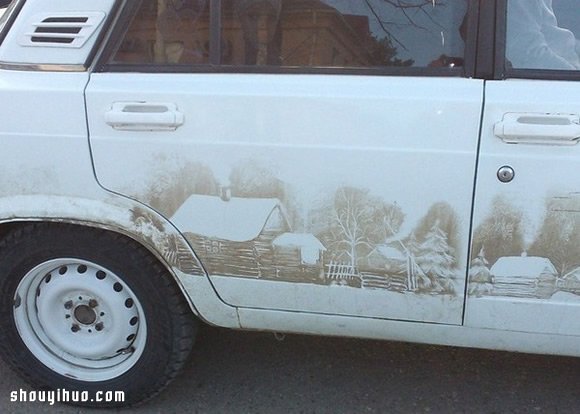 車子臟了何必洗 直接在上面涂鴉作畫??！ -  itrip.net.cn