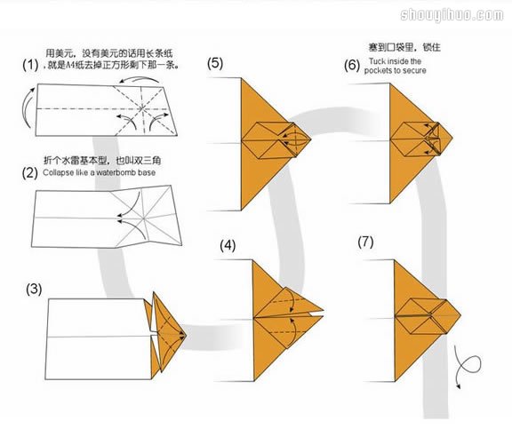 蝸牛的折法圖解 手工折紙蝸牛步驟教程 -  itrip.net.cn