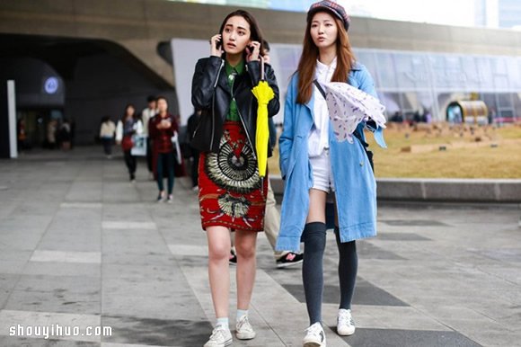 大膽繽紛撞色的時尚 2015首爾時裝周街拍 -  itrip.net.cn