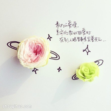 鮮花與簡(jiǎn)筆畫創(chuàng)意DIY 講述簡(jiǎn)單的愛情箴言 -  itrip.net.cn