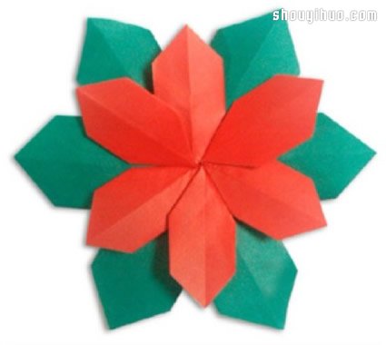 折紙一品紅花朵折法 手工折紙一品紅花圖解 -  itrip.net.cn