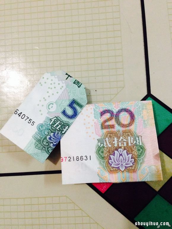 紙幣折紙520(我愛你)表白愛心的折法圖解 -  itrip.net.cn