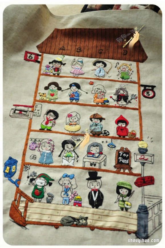 打扮各異的精致刺繡小女生手工DIY制作圖解 -  itrip.net.cn