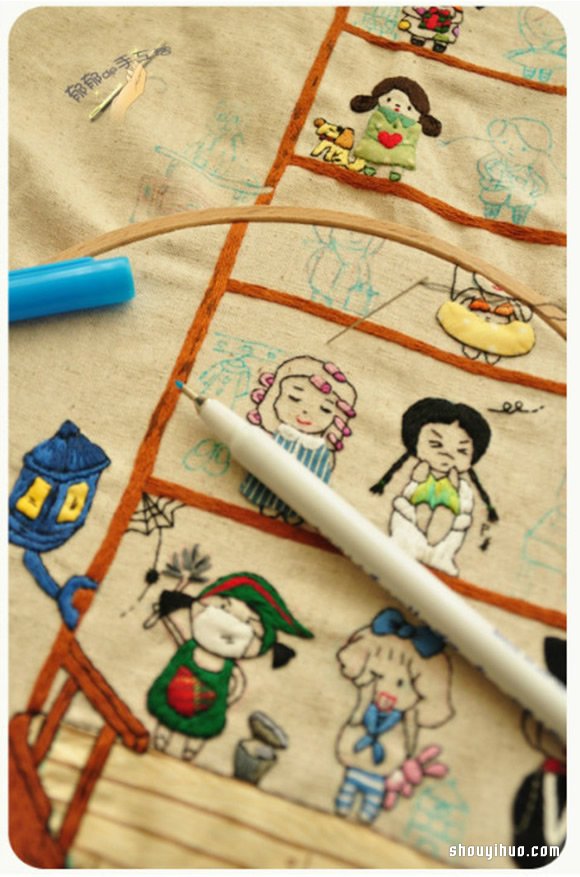 打扮各異的精致刺繡小女生手工DIY制作圖解 -  itrip.net.cn