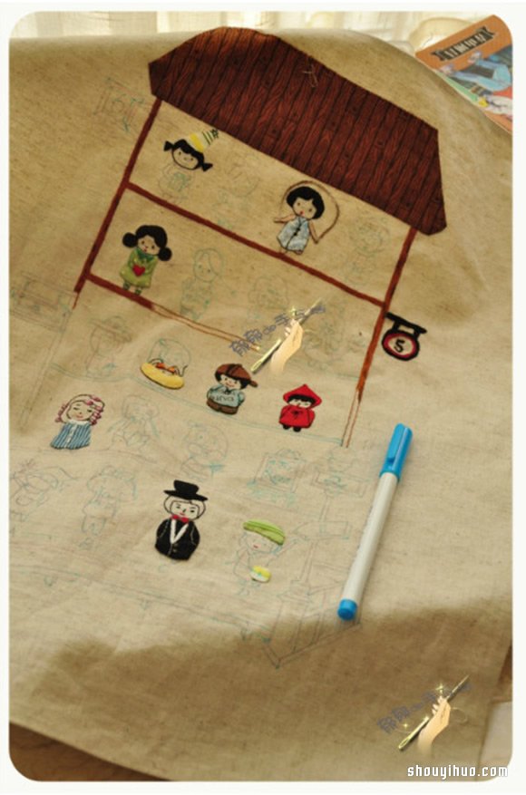 打扮各異的精致刺繡小女生手工DIY制作圖解 -  itrip.net.cn