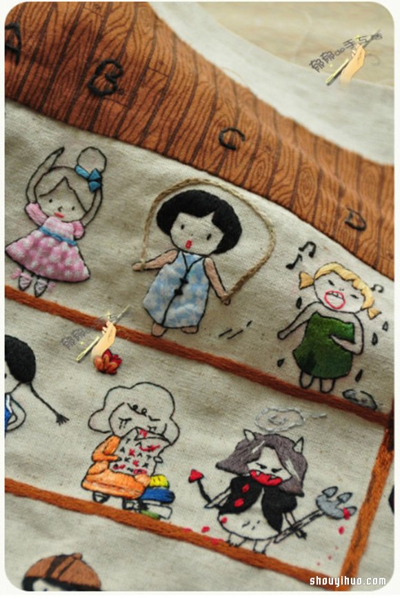 打扮各異的精致刺繡小女生手工DIY制作圖解 -  itrip.net.cn