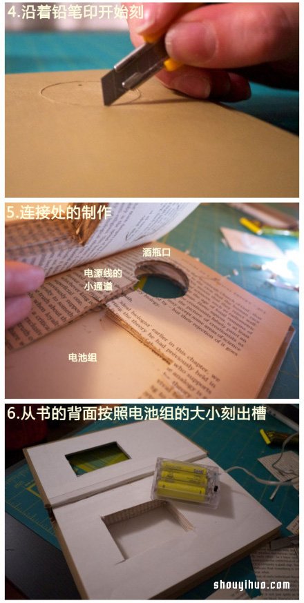 玻璃酒瓶和舊書廢物利用DIY夢(mèng)幻燈飾的方法 -  itrip.net.cn