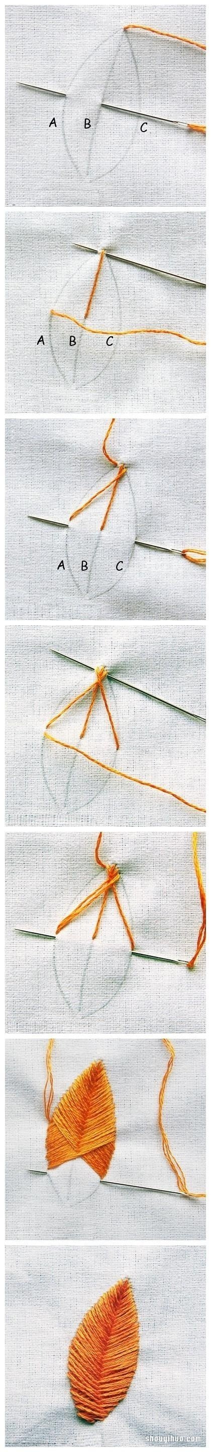 簡單手工刺繡的繡法 包括樹葉和中國風(fēng)花紋 -  itrip.net.cn