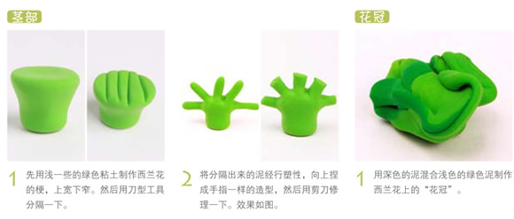 可愛西蘭花粘土手工制作圖解教程 -  itrip.net.cn