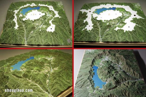 依照等高線層層堆疊 手工富士山紙模型 -  itrip.net.cn