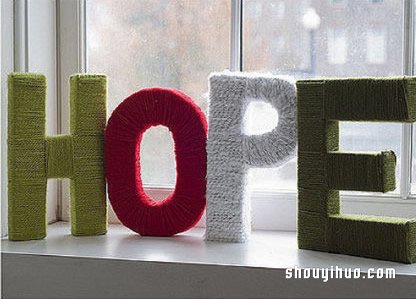 利用廢紙箱和毛線制作“LOVE”的方法 -  itrip.net.cn