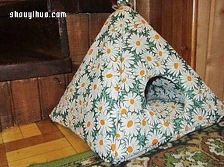 利用瓦楞紙和不織布制作可愛的貓窩圖解教程 -  itrip.net.cn