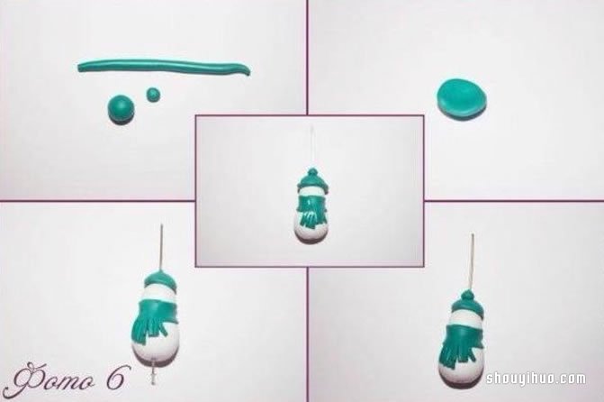 粘土雪人掛件DIY制作的方法步驟圖解教程 -  itrip.net.cn