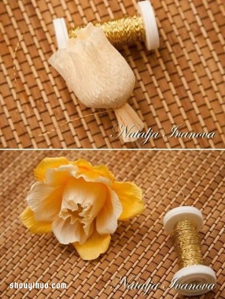 皺紋紙花的做法圖解 手工皺紋紙花的折法教程 -  itrip.net.cn