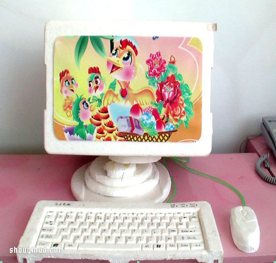 幼兒園自制玩教具：泡沫板制作臺式電腦 -  itrip.net.cn