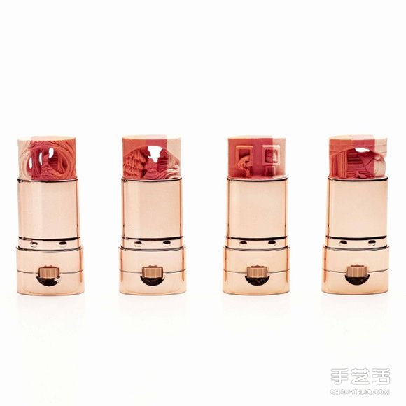 口紅上雕刻出知名人像 相當(dāng)精致有趣的手工作品 -  itrip.net.cn