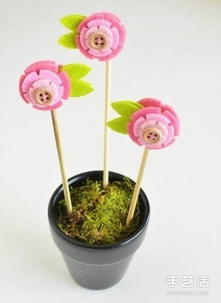 DIY創(chuàng)意手工布藝花插 花朵造型不織布花插制作 -  itrip.net.cn