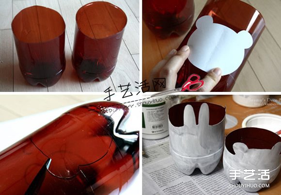 飲料塑料瓶廢物利用DIY制作貓咪花盆的方法 -  itrip.net.cn