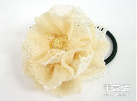 森女風(fēng)蕾絲頭繩DIY 蕾絲布花朵頭繩制作教程 -  itrip.net.cn