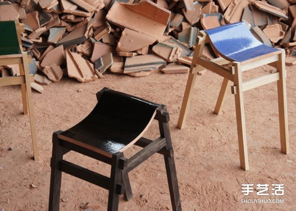 廢棄的瓦片廢物利用制作精美舒適的凳子 -  itrip.net.cn