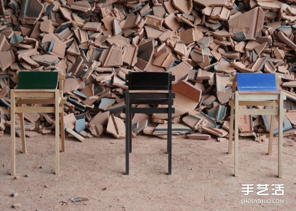 廢棄的瓦片廢物利用制作精美舒適的凳子 -  itrip.net.cn