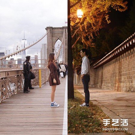 一半是你一半是我 超浪漫的異地情侶合照 -  itrip.net.cn