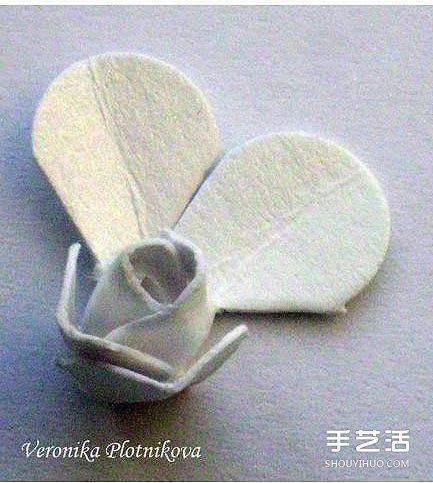 硬紙片折紙玫瑰花的方法 玫瑰花的折法步驟圖 -  itrip.net.cn