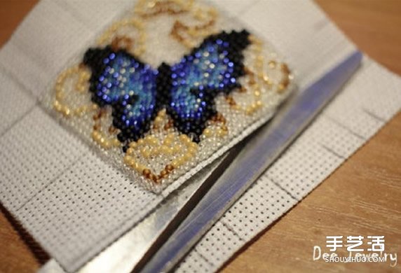 十字繡珠繡蝴蝶蘭小掛件 珠繡蝴蝶制作教程 -  itrip.net.cn