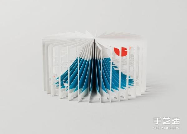 紙雕藝術(shù)：壯麗富士山縮小成迷你立體書 -  itrip.net.cn