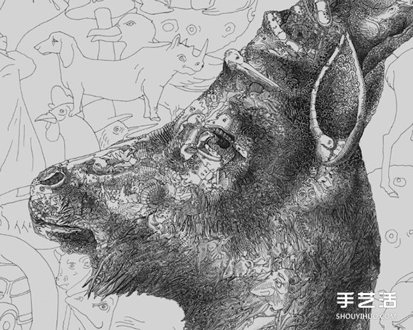 細節(jié)藏在近觀處，百幅插畫繪制而成的畫作 -  itrip.net.cn