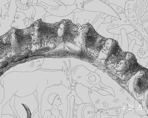 細節(jié)藏在近觀處，百幅插畫繪制而成的畫作 -  itrip.net.cn