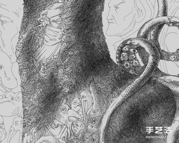 細節(jié)藏在近觀處，百幅插畫繪制而成的畫作 -  itrip.net.cn