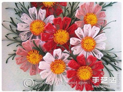 漂亮花朵圖案衍紙畫的制作方法過程圖解 -  itrip.net.cn