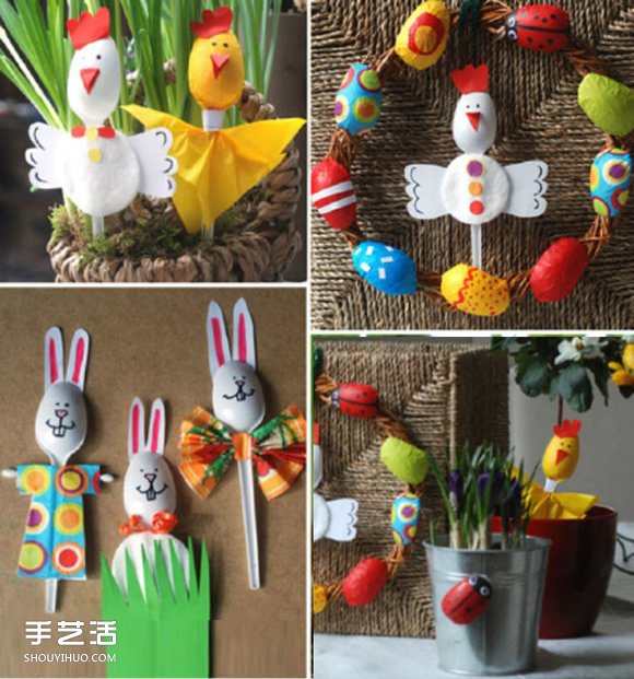 一次性塑料勺子DIY制作小公雞、小兔子和甲蟲(chóng) -  itrip.net.cn