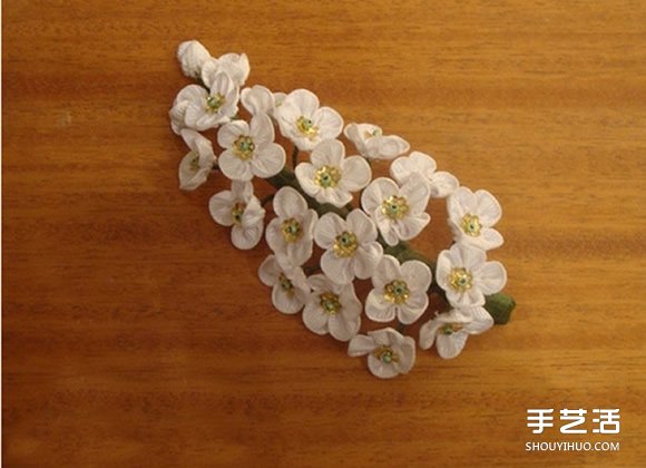 手工布藝梅花發(fā)飾DIY 不織布梅花發(fā)卡制作 -  itrip.net.cn