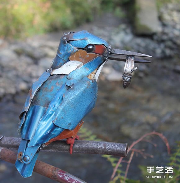 廢棄金屬變廢為寶DIY翠鳥、藍(lán)蝶、喜鵲等動(dòng)物 -  itrip.net.cn