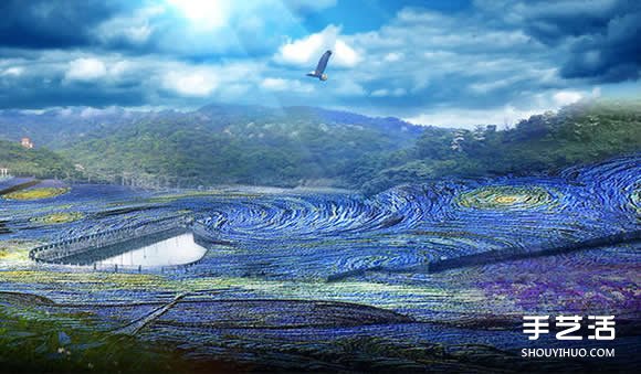 400萬個飲料瓶變廢為寶 打造梵高《星夜》 -  itrip.net.cn