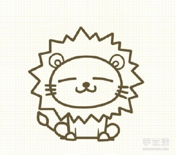 可愛獅子簡筆畫步驟 獅子簡筆畫彩色圖片教程 -  itrip.net.cn
