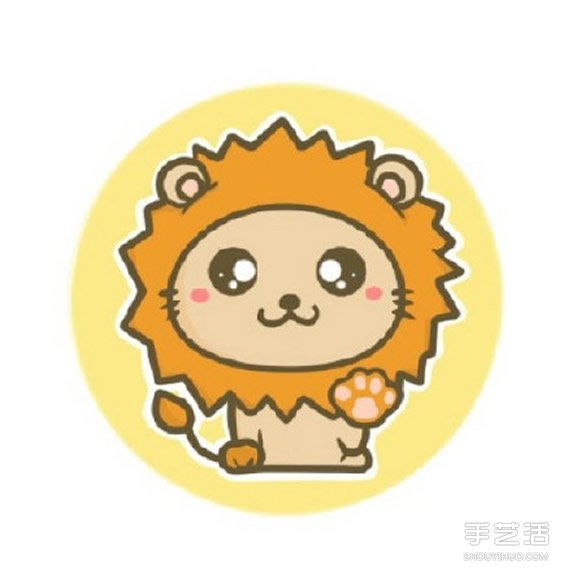可愛獅子簡筆畫步驟 獅子簡筆畫彩色圖片教程 -  itrip.net.cn